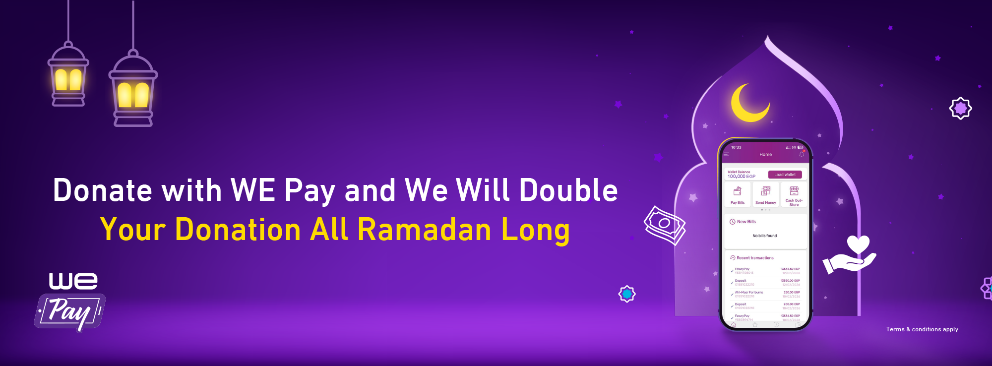 WE Pay Donations Promotion